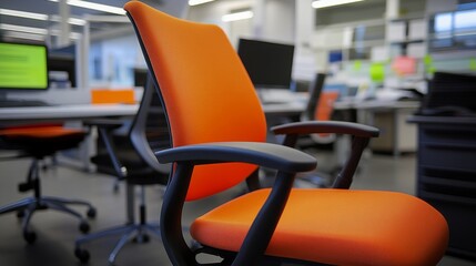 This chair combines a contemporary ergonomic design with high-quality fabric upholstery, making it suitable for modern workspaces