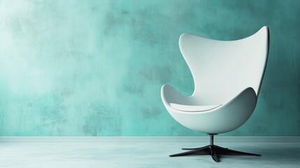 This futuristic chair has a curved back and adjustable height, showcasing a modern style that is both sleek and sophisticated