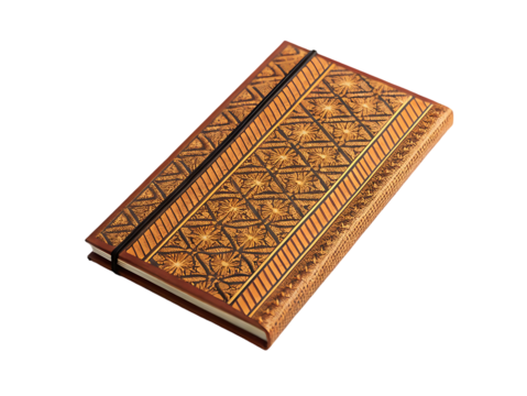 thai traditional palm leaf manuscript isolated on white background