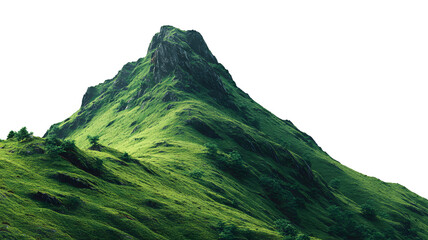 Lush green mountain landscape with dense vegetation and isolated trees showcasing a majestic and serene natural environment for travel and exploration concepts.