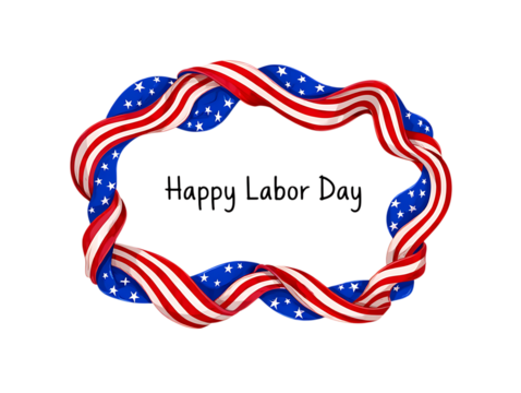 Happy Labor Day Celebrate American Pride with Waving Flag Design