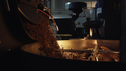 Coffee beans cooling down after roasting in coffee