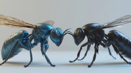 A visual comparison of bees and wasps, illustrating their distinct differences