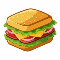 hamburger isolated on white background