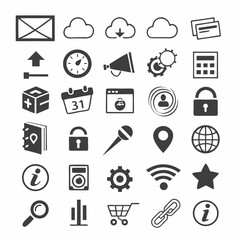 Web icons vector set for internet communication and business design