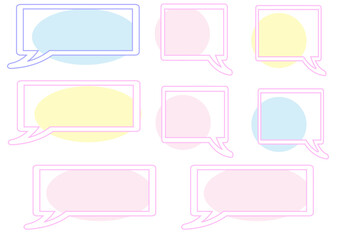 ベビーカラーの四角い吹き出し１