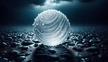 Hailstone Orbs Perfectly spherical ice pellets with concentric c