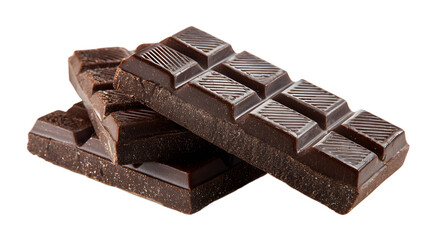 Close-up of a stack of dark chocolate bars