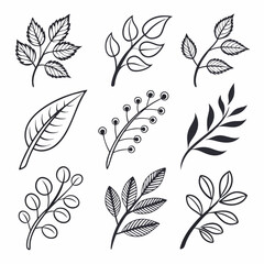 Fototapeta premium Seamless vintage vector pattern featuring leaves, butterflies, and feather-like wings, perfect for nature-inspired design elements
