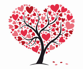 Obraz premium Heart-Shaped Tree of Love: Valentine's Day Graphic