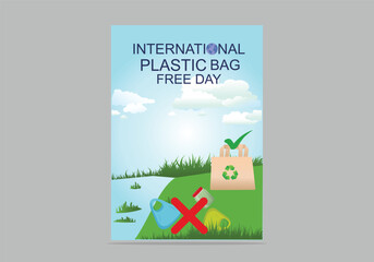 International Plastic bag Free Day celebration vector graphic design illustration for flyer poster banner and other.