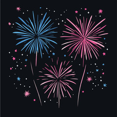 Vector of fireworks for material Fireworks display Decoration Fireworks display Summer festival
