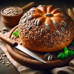 Multigrain Bun with Sunflower Seeds