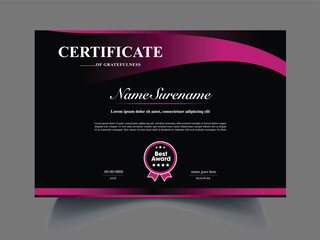 Modern unique certificate design sample