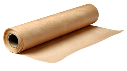 Fototapeta premium A close up of unrolled brown baking parchment paper on a background ready for culinary usage