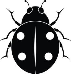  ladybug vector silhouette black and white art and illustration