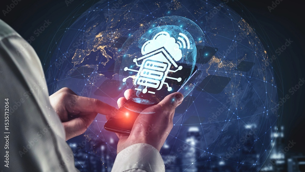 Poster cloud computing, cloud strategy, and cloud technology transforming digital infrastructure with scala
