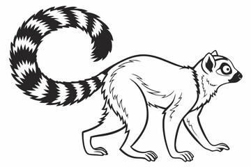 lemur sihouette black vector