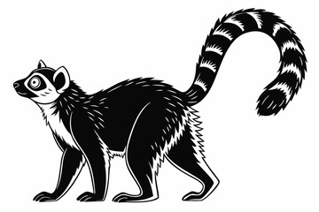 lemur sihouette black vector
