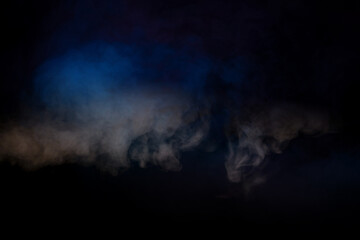 White steam on a black background.