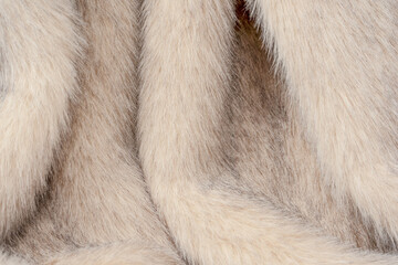 Texture of faux fur as a background, top view.