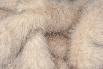 Texture of faux fur as a background, top view.