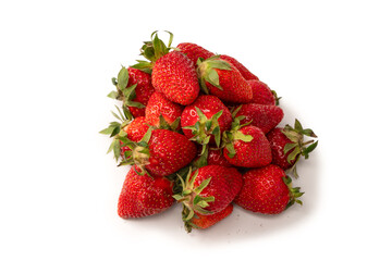 Fresh group of berries isolated on a white background.