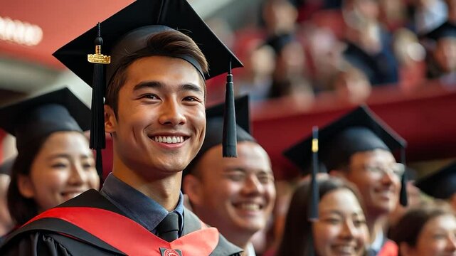 Smiling Graduate At Graduation Ceremony