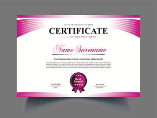 Modern unique certificate design sample