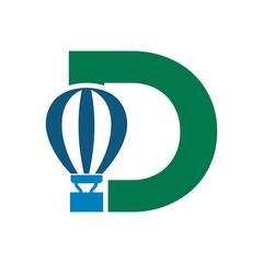 Obraz premium Parachute Logo combine with letter D vector template