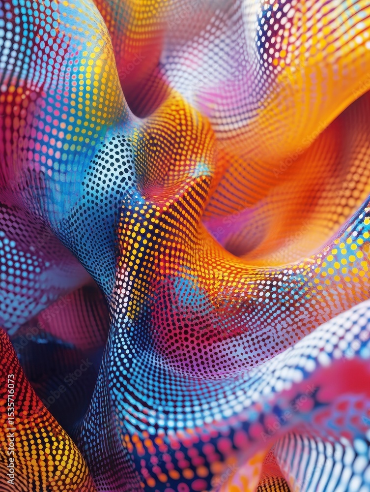 Poster abstract colorful dotted swirl design background