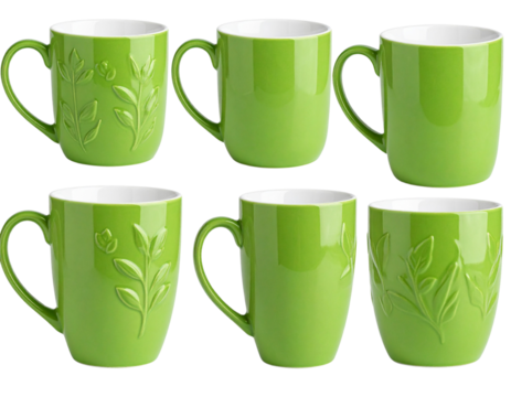 set for Close-Up of Retro Megaphone with Dynamic Blue Waveforms, Side Angle PNG.jpg - set for Pastel-Colored Porcelain Coffee Mug with Subtle Embossed Texture, Side View PNG