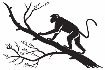 monkey sihouette black vector