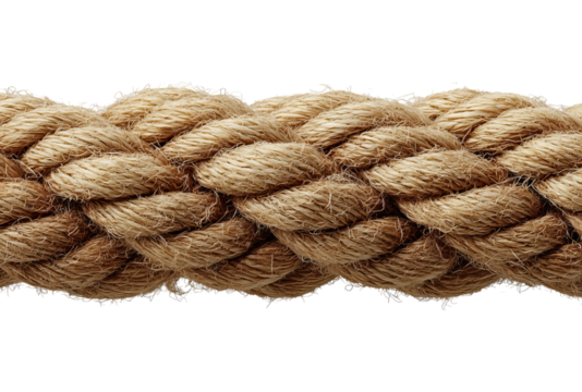 Braided rope nautical cordage strong texture isolated on png transparent background