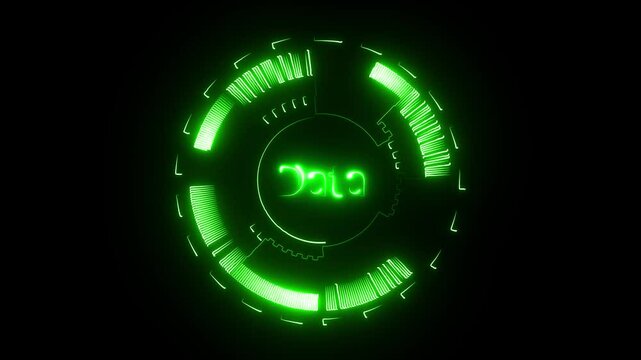Tech Ring Interface Animation: Futuristic Circle HUD with Cyberpunk Vibes