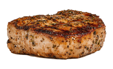 Delicious grilled chop seasoned with herbs isolated on png transparent background