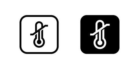 Icons for temperature limitation, essential for indicating required temperature ranges for sensitive goods during transport and storage, often seen on food and pharma packaging.