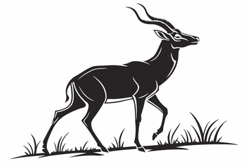 antelope sihouette black vector
