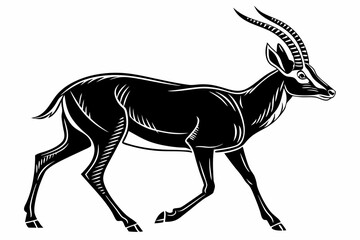 antelope sihouette black vector