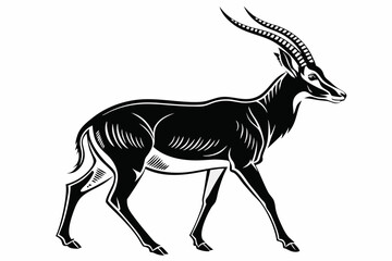 antelope sihouette black vector