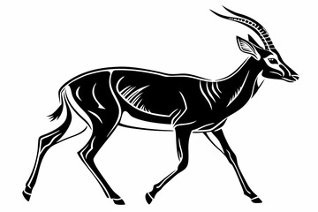 antelope sihouette black vector