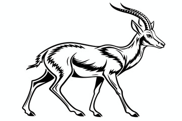 antelope sihouette black vector
