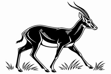 antelope sihouette black vector