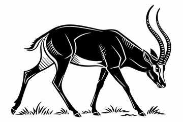 antelope sihouette black vector