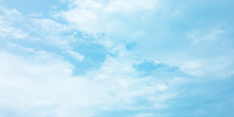Daylight blue soft clouds, light sunny effect on the blooming white background, sunlight spots on the natural, beautiful spring season clear fresh mind change banner use wallpaper 