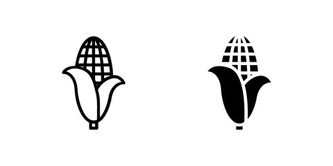Corn icons, versatile for representing harvest, agriculture, farm produce, healthy grains, and natural food concepts.