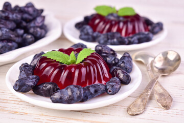 Berry jelly. Jelly from honeysuckle berries.
