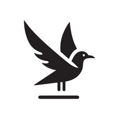 seagull vector silhouette clip art logo design illustration