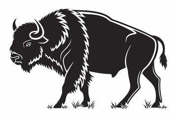 bison sihouette black vector