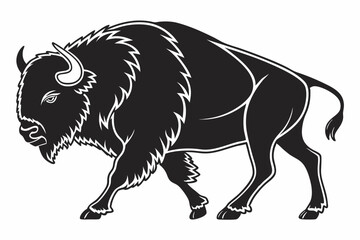 bison sihouette black vector